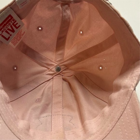 Supreme x Lacoste Pink 6-Panel Cap Unisex Adjustable Strapback Hat - Picture 5 of 12